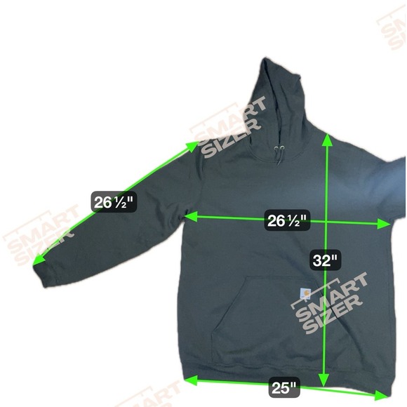 CARHARTT HOODIE MENS 2X TALL LOOSE FIT GREEN - Picture 6 of 6